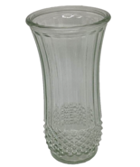 Mid Century Indiana Hoosier Glass Vase Flared Diamond Cut Clear 4089-A 6... - $19.79