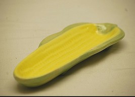 Old Vintage Yellow &amp; Green Corn on the Cob Holder Tableware 8-1/4&quot; Long - $12.86