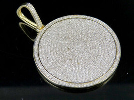 3.49CT Simulated Moissanite Mens Medallion Pendant 925 Sterling Silver - £234.37 GBP