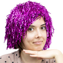 Tinsel Wigs 6-pack, Pink - £26.33 GBP
