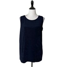 Chico’s Slinky Navy Blue Top Size 3 XL Sleeveless Stretch Pullover Blous... - $22.77