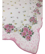Vtg Handkerchief Hankie Pink Yellow Gerber Daisies Daisy Floral Flowers ... - €13,44 EUR