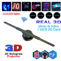 Led Luminous Sign Light Holographic Projector Diy Fan Screen Video Picture 3d Ho - $474.90