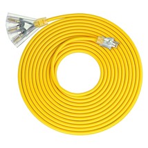 25 Ft 14/3 Gauge Extension Cord Outdoor Tri-Tap Extension Cord Splitter,... - $43.99