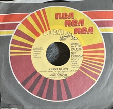John Denver – I Want To Live - Vinyl, 7&quot;, 45 RPM, Single Promo - $146.06 MXN