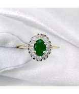3.00CT Oval Cut Lab Created Emerald Women&#39;s Wedding Ring 14k Yellow Gold... - $156.79