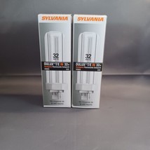 2 Sylvania 20885 Compact Fluorescent Bulbs 4 Pin Triple Tube 3500K, 32W - £12.49 GBP