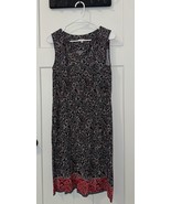 Talbots Dress Size 8 Black &amp; Red Print Elastic Waist - $17.82