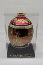 Designers Studio Handcrafted Glass Ornament Egg Floral Lily Lucky Brand New - $24.25