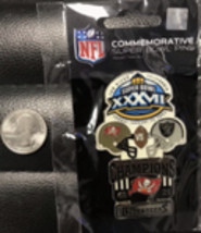 Super Bowl XXXVII Tampa Bay Buccaneers vs. Raiders Commemorative Lapel P... - $14.99