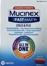 Mucinex Fast- Max Strength Severe Cold &amp; Flu, 10 ct - £11.04 GBP