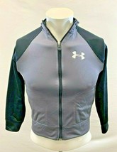 Under Armour Boys YSM Loose Gray Black Long Sleeve Polyester Full Zip Ja... - $7.92