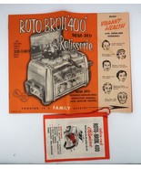 Vtg Roto-Broil 400 Rotisserie Broiler Grill Infra-Red Ad Ephemera Instru... - $20.67 CAD