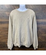 Izod Knit Sweater Adult Men&#39;s Size 2XL XXL Long Sleeve Tan Brown Cotton ... - $181.89 MXN