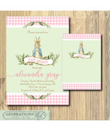 Peter Rabbit Baby Shower Invitation Girl, Thank you Note, Digital File/p... - £17.36 GBP