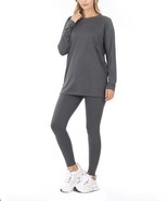 $40 Zenana Ash Gray Crewneck Long-Sleeve Pocket Top &amp; Leggings Ash Grey ... - $28.38 CAD