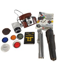 Vintage Camera Equipment Lot: Kodak Pony II, Filters, Photo Books, Tripod, Case+ - £34.88 GBP