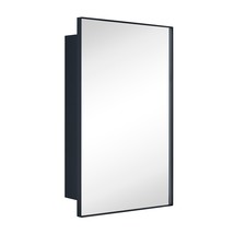 Black Surface and Recessed Mount Squared Rectangle Medicine Cabinet with - $160.37