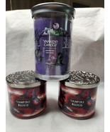 Yankee Candle Halloween Jar Candles NEW (2) Vampire Blood (1) Haunted Ha... - $82.28