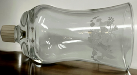 3 HOMCO Etched Hummingbird Floral Glass Peg Votive Candle Holder 5 3/4" image 5