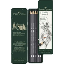 Faber-Castell 5 Piece Quality Water-Soluble Graphite Aquarelle Pencils i... - $31.99