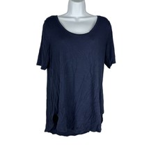 Maurices 24/7 Women&#39;s Short Sleeved Swoop Neck T-Shirt Size M Blue - £11.00 GBP