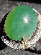 Icy Ice Green 100% Natural Burma Jadeite Jade Ring # Type A Jadeite # - £361.72 GBP