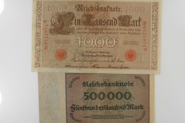 1910-1923 Germany 2-Note Currency Set // Empire 1000 Mark // Weimar 500,000 Mark - £38.84 GBP