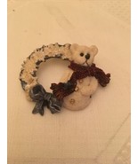 Boyds Bears Christmas Wreath Pin Snowman In Shape Of Teddy Bear - $9.89