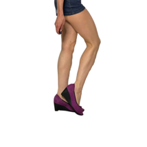 Arche Purple Seude Wedge Heels Open Toe Wedges Heels French Designer - €186,66 EUR