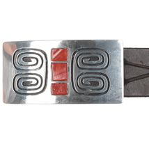 Carl Allen Begay (1912-1972) Navajo sterling and coral buckle on 30&quot; belt - $415.80