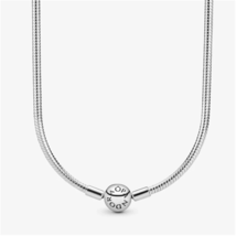 925 Silver Pandora Round Buckle Necklace, Minimalist Necklace, Gift For Her - £16.07 GBP