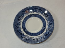 Vintage Churchill England Blue Willow White Saucer 5 1/2&quot;~ - £14.17 GBP