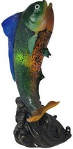 Mahi Fish Low Light Crackle Glass Accent Table Lamp Tiki Bar Beach House Decor - £38.88 GBP