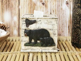 Ebros Rustic Western Black Bear in Pine Trees Forest Bathroom Tissue Box Cover - £24.77 GBP