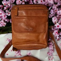Vintage Fossil Crossbody Bag Cognac Tan Leather Pockets Shoulder Purse Wallet  - £29.43 GBP