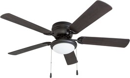 52&quot; Matte Black West Hill Ceiling Fan With Bowl Light Kit By Portage Bay 50251. - £72.70 GBP