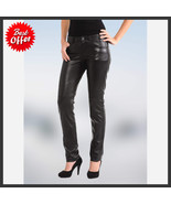 Women&#39;s Leather Pants Genuine Lambskin Leather Party Skinny Legging Trou... - $2,233.30 MXN
