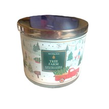Tree Farm Scented Three Wick Candle by Bath and Body Works Holiday New 4" Round - $23.36