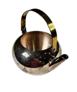 Decorative Kettle Stainless Steel Silver Brass No Lid Medium Décor 7.5in... - £15.71 GBP