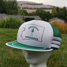 3 Stripe Dad Hat Green Giant Asparagus 5 Panel Snapback Foam Vtg 80s Sup... - $57.58