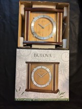 Bulova Emporia Bamboo Mantel Desk Clock Working B1667 Working Box NEW - $88.10