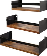 Giftgarden Black Floating Shelves for Wall Set of 3, Industrial Thick Wall Shelf - $36.99