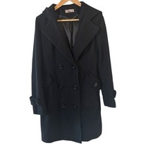 Y2K Jennifer Lopez JLO Womens Hooded Coat Double Breasted Black Size Sma... - $39.99