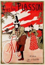 3389.Victorian Bicycle Plasson in Paris French POSTER.Home Room Red Art decor - £13.46 GBP+