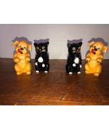 2 Sets F &amp; F Mold Dog &amp; Cat Salt &amp; Pepper Shakers Ken-L-Ration Promo 3&quot; ... - $31.31 CAD