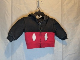 Disney Parks Orig Mickey Mouse 6 Months Full Zip Long Sleeve Jacket Hoodie Baby - £15.02 GBP