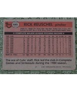 Rick Reuschel, Cubs,  1981 #645 Topps VG COND - GREAT COLLECTIBLE CARD - £3.09 GBP