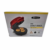 Bella Red Mini 3 Donut Maker Bake Treat Eat Nonstick Coated 350 Watts NIB - £11.80 GBP