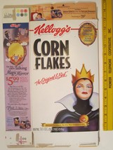 Empty Kellogg&#39;s Cereal Box 2001 CORN FLAKES Snow White  QUEEN GRIMHILDE ... - £13.35 GBP